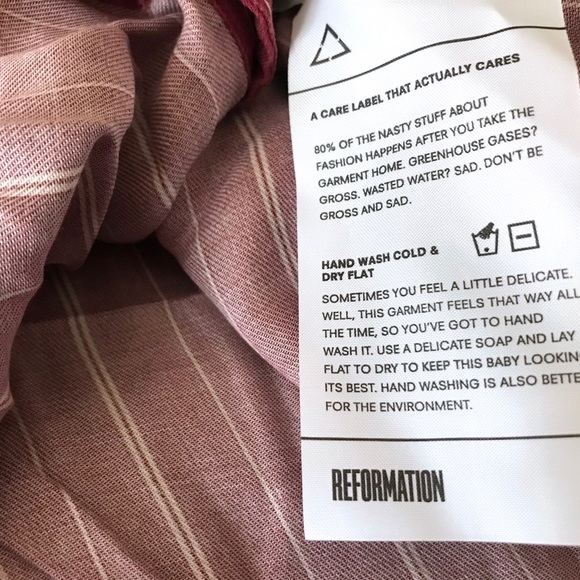 Reformation Allie Lady Top in Cabernet Stripe - Picture 5 of 7